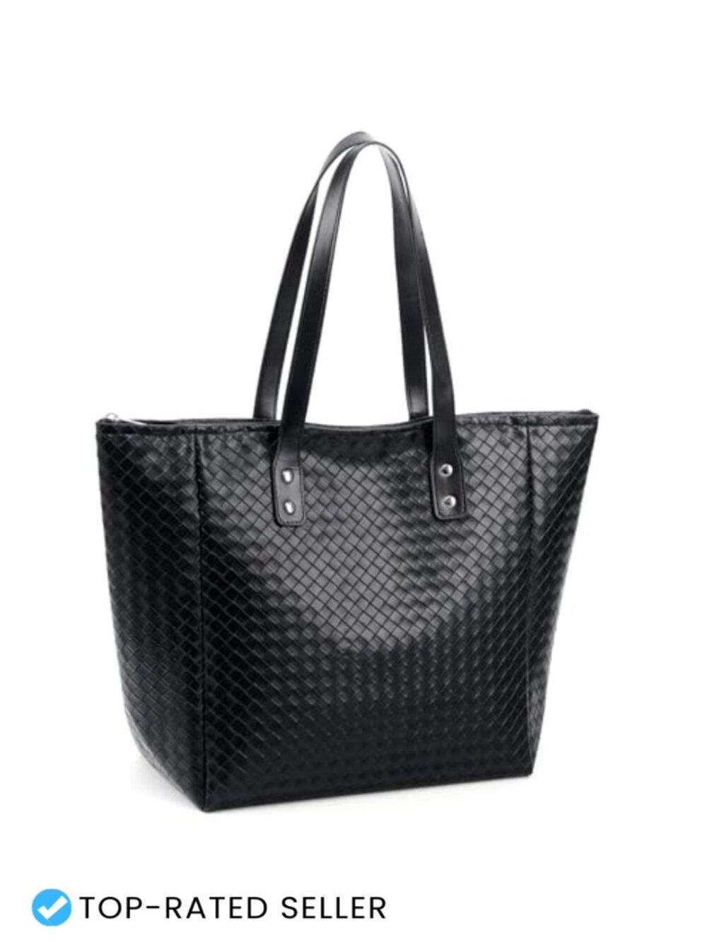Women's Woven Texture PU Leather Tote Bag